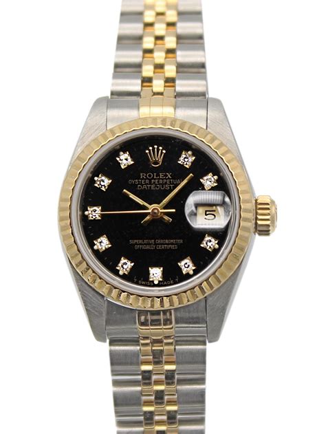 ladies rolex datejust black face|The new Rolex Lady.